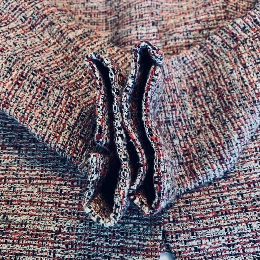 Jones studio separate Tweed preppy professional career Blazer red jacket